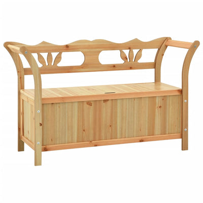 vidaXL Storage Bench 126 cm Black Solid Fir Wood