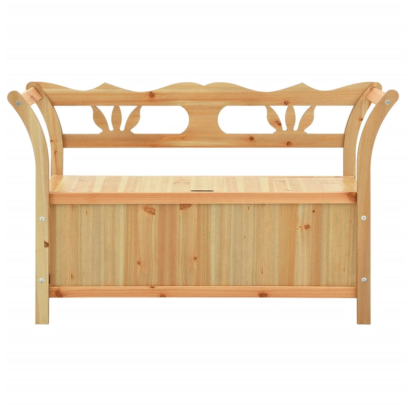 vidaXL Storage Bench 126 cm Black Solid Fir Wood