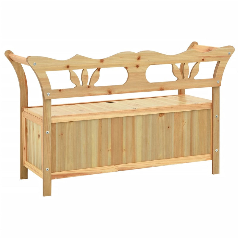 vidaXL Storage Bench 126 cm Black Solid Fir Wood