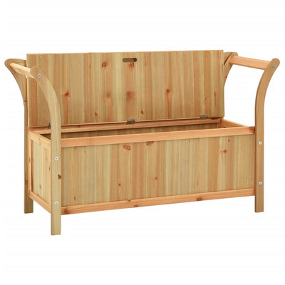 vidaXL Storage Bench 126 cm Black Solid Fir Wood