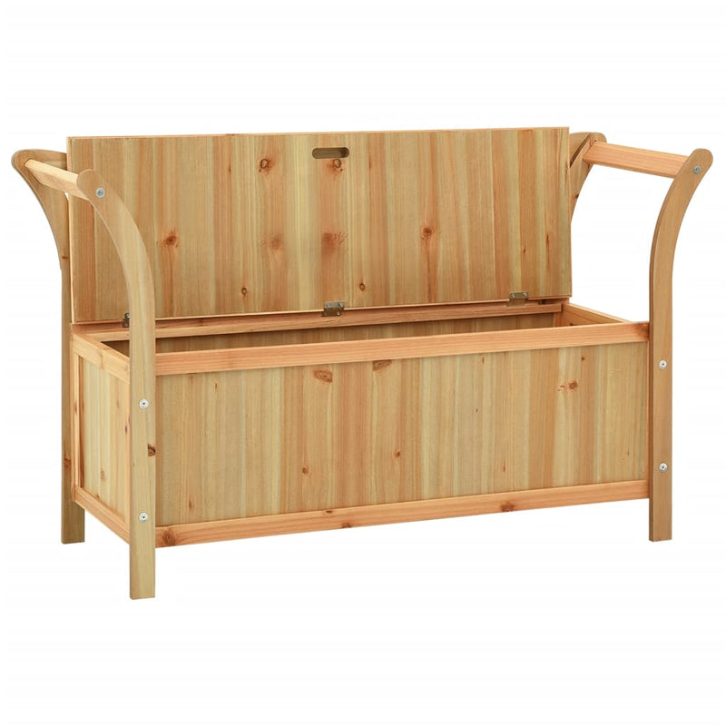 vidaXL Storage Bench 126 cm Black Solid Fir Wood