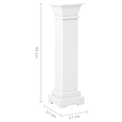 vidaXL Classic Square Pillar Plant Stand Black 17x17x66 cm MDF