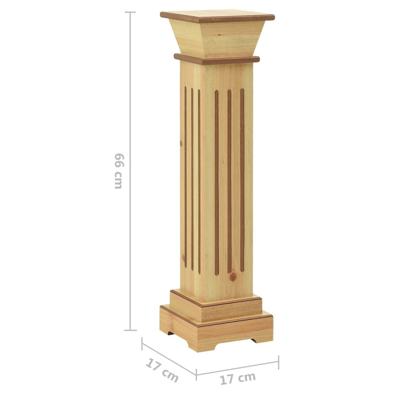 vidaXL Classic Square Pillar Plant Stand Black 17x17x66 cm MDF