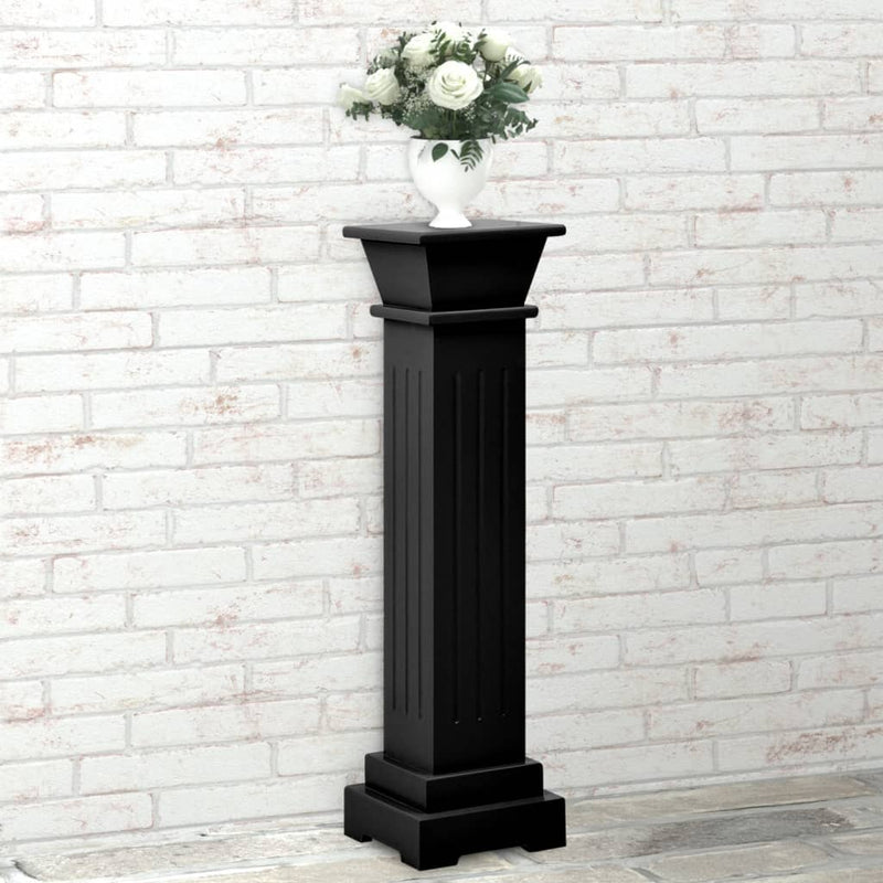 vidaXL Classic Square Pillar Plant Stand Black 17x17x66 cm MDF