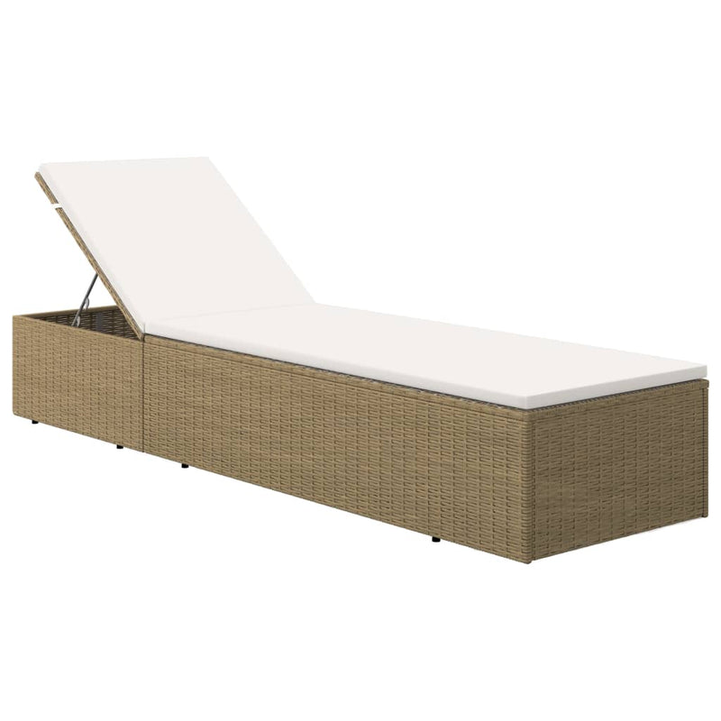 vidaXL Sunlounger Poly Rattan Black and Dark Grey