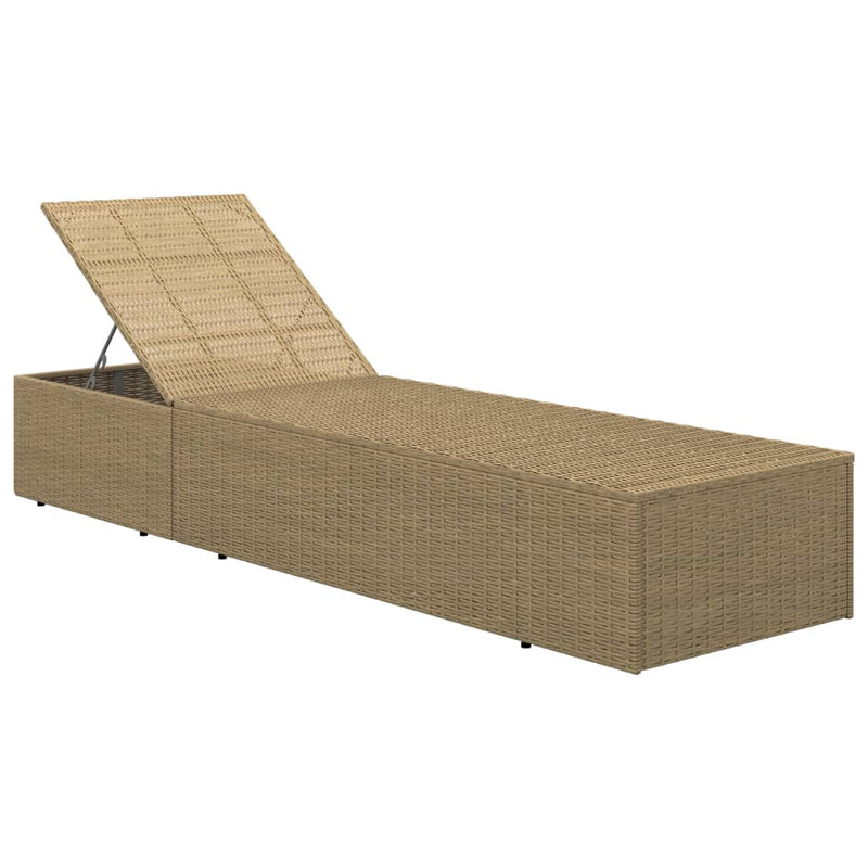 vidaXL Sunlounger Poly Rattan Black and Dark Grey