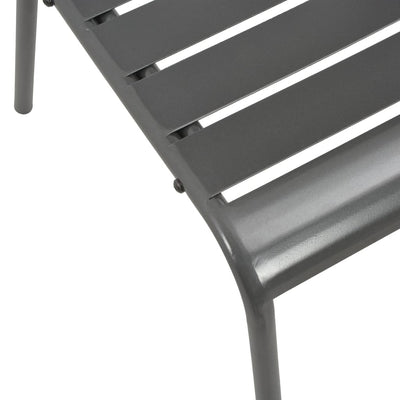 vidaXL Outdoor Chairs 4 pcs Slatted Design Steel Dark Grey