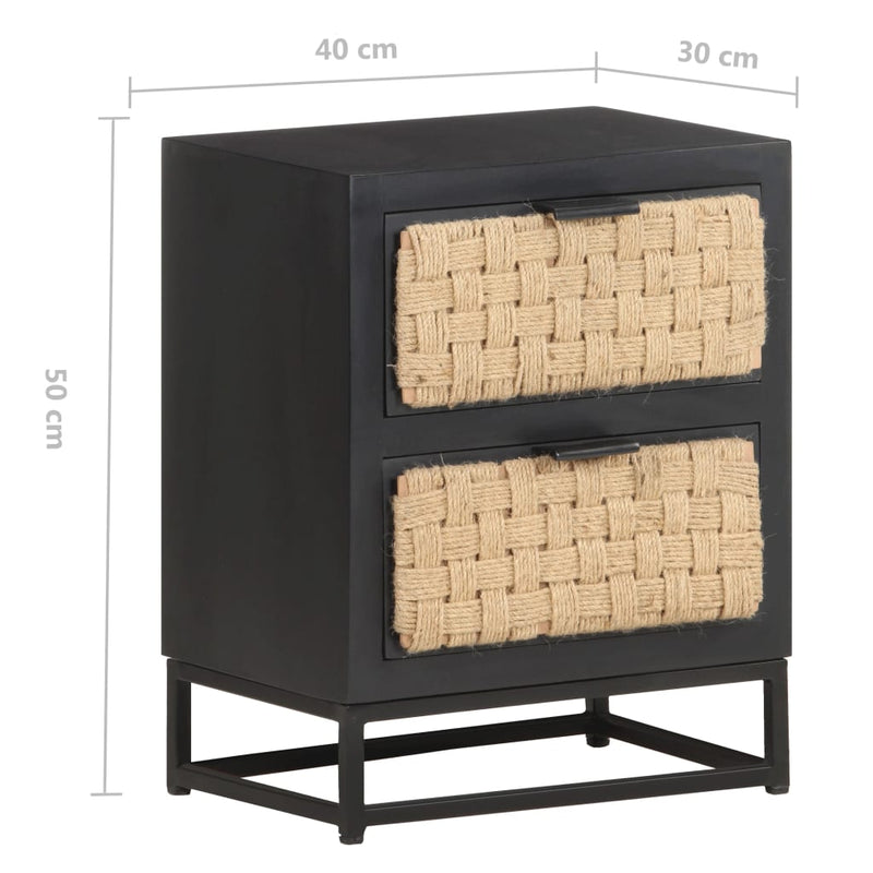 vidaXL Bedside Cabinet 40x30x50 cm Solid Mango Wood