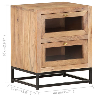 vidaXL Bedside Cabinet 40x30x50 cm Solid Acacia Wood