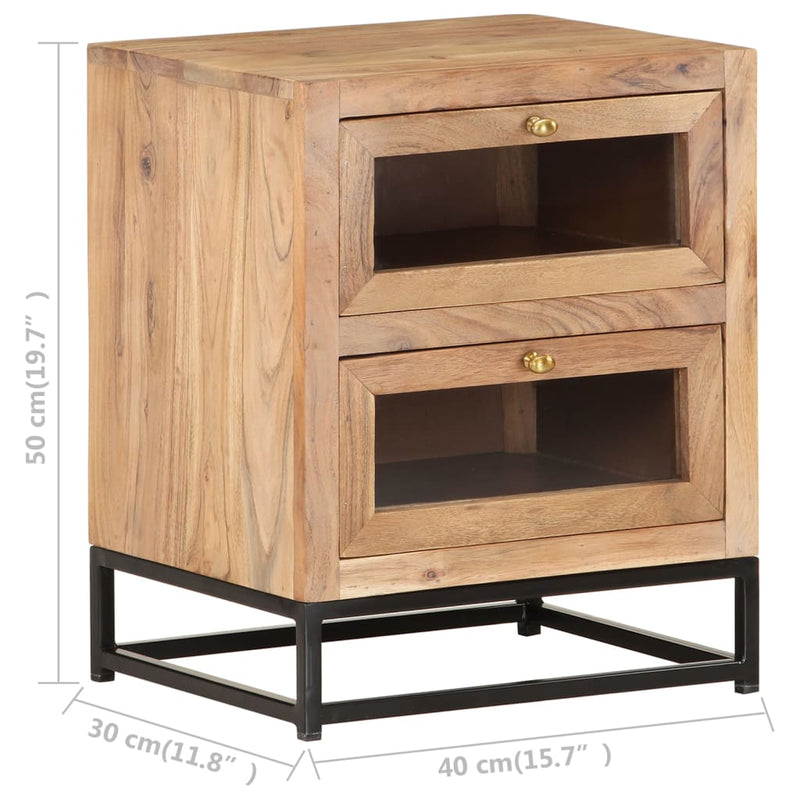 vidaXL Bedside Cabinet 40x30x50 cm Solid Acacia Wood