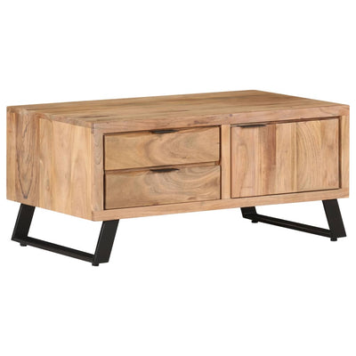 vidaXL Coffee Table 90x50x40 cm Solid Acacia Wood with Live Edges