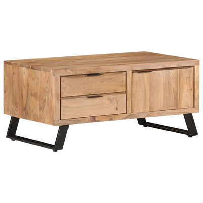 vidaXL Coffee Table 90x50x40 cm Solid Acacia Wood with Live Edges