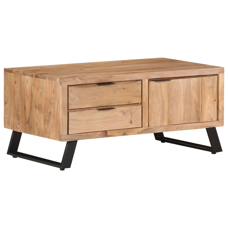 vidaXL Coffee Table 90x50x40 cm Solid Acacia Wood with Live Edges