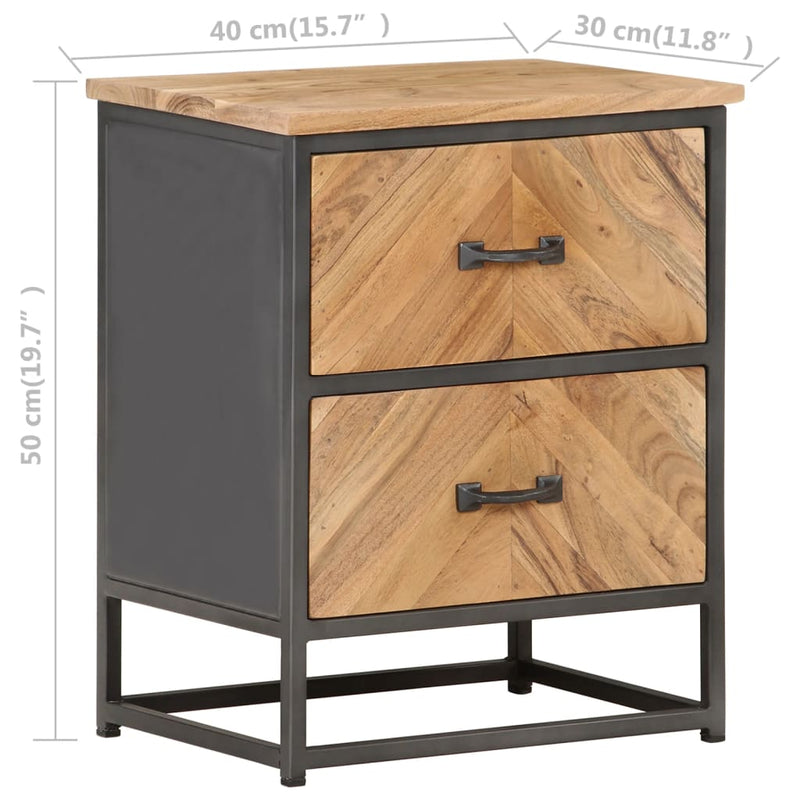 vidaXL Bedside Cabinet 40x30x50 cm Solid Acacia Wood