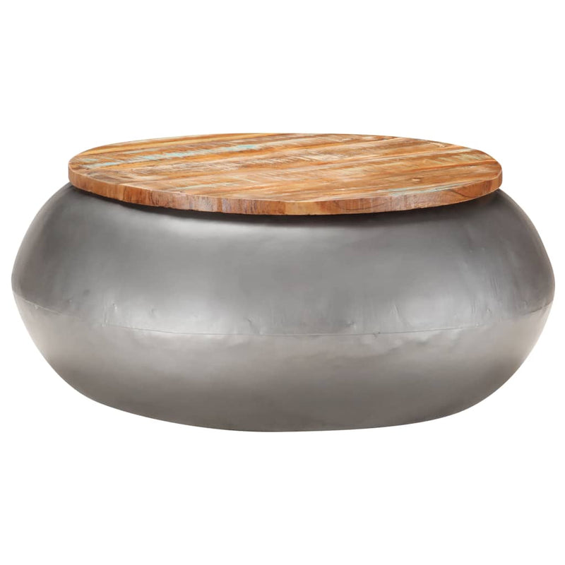 vidaXL Coffee Table Black 68x68x30 cm Solid Reclaimed Wood