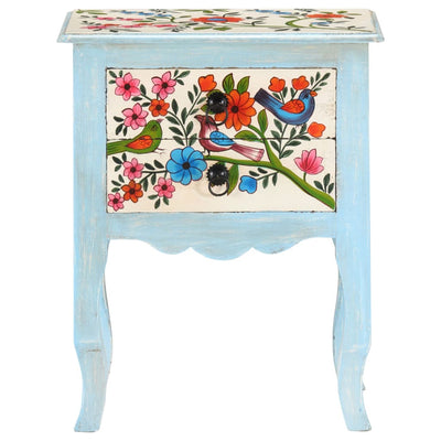 vidaXL Hand Painted Bedside Cabinet 40x30x50 cm Solid Mango Wood