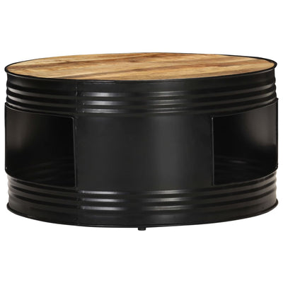 vidaXL Coffee Table Black 68x68x36 cm Solid Rough Mango Wood