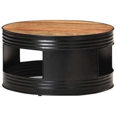 vidaXL Coffee Table Black 68x68x36 cm Solid Acacia Wood
