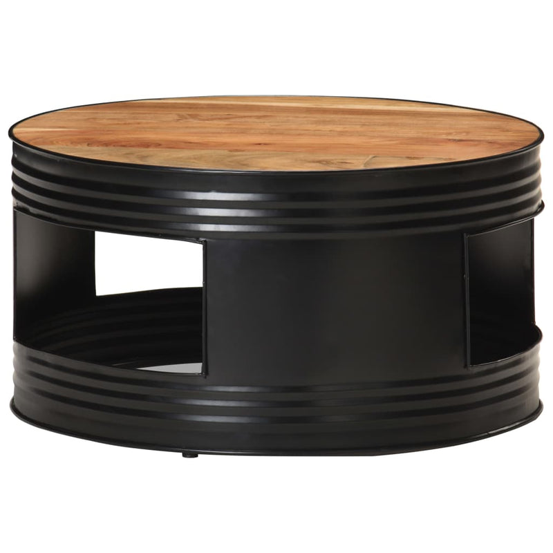 vidaXL Coffee Table Black 68x68x36 cm Solid Acacia Wood