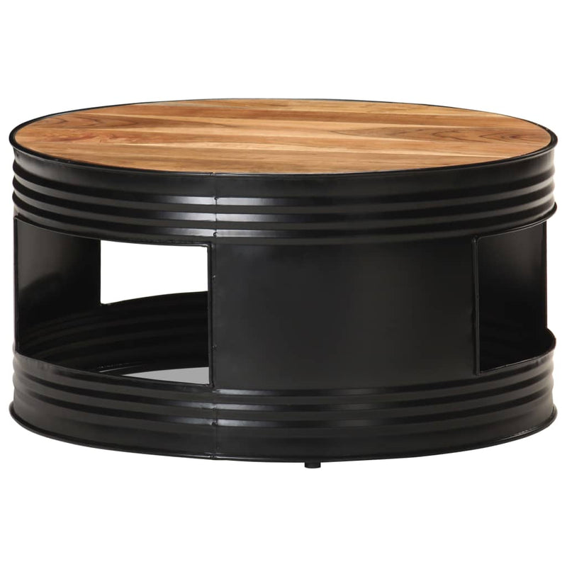 vidaXL Coffee Table Black 68x68x36 cm Solid Acacia Wood