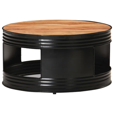vidaXL Coffee Table Black 68x68x36 cm Solid Acacia Wood