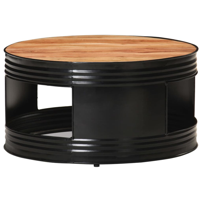 vidaXL Coffee Table Black 68x68x36 cm Solid Acacia Wood