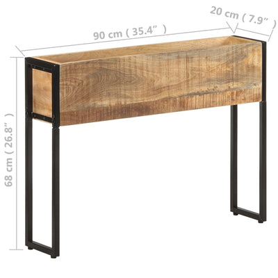 vidaXL Planter 90x20x68 cm Rough Mango Wood