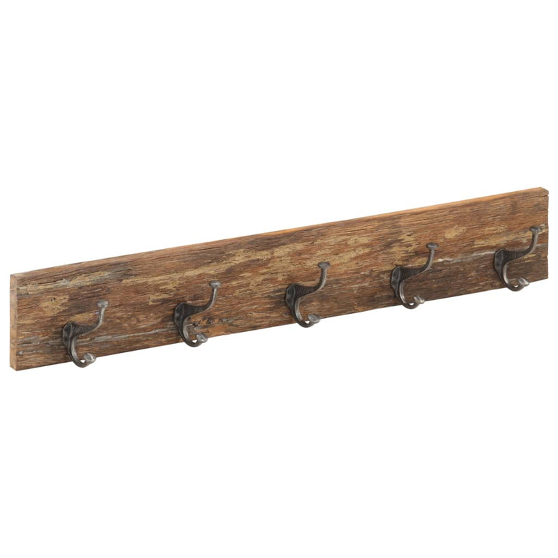 vidaXL Hall Hanger with 5 Hooks 100x2.5x15 cm Solid Reclaimed Wood