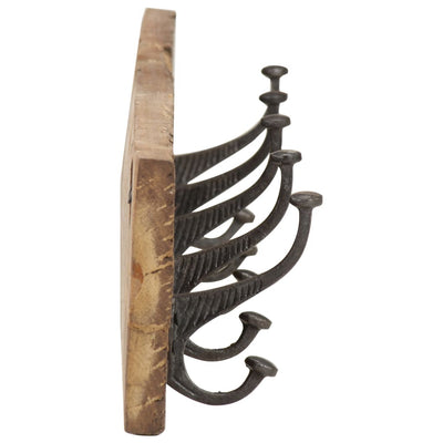 vidaXL Hall Hanger with 5 Hooks 100x2.5x15 cm Solid Reclaimed Wood