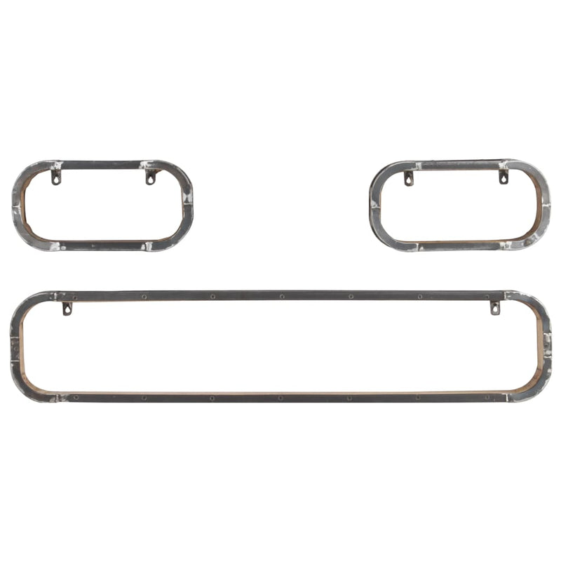 vidaXL 3 Piece Wall Shelf Set Solid Mango Wood