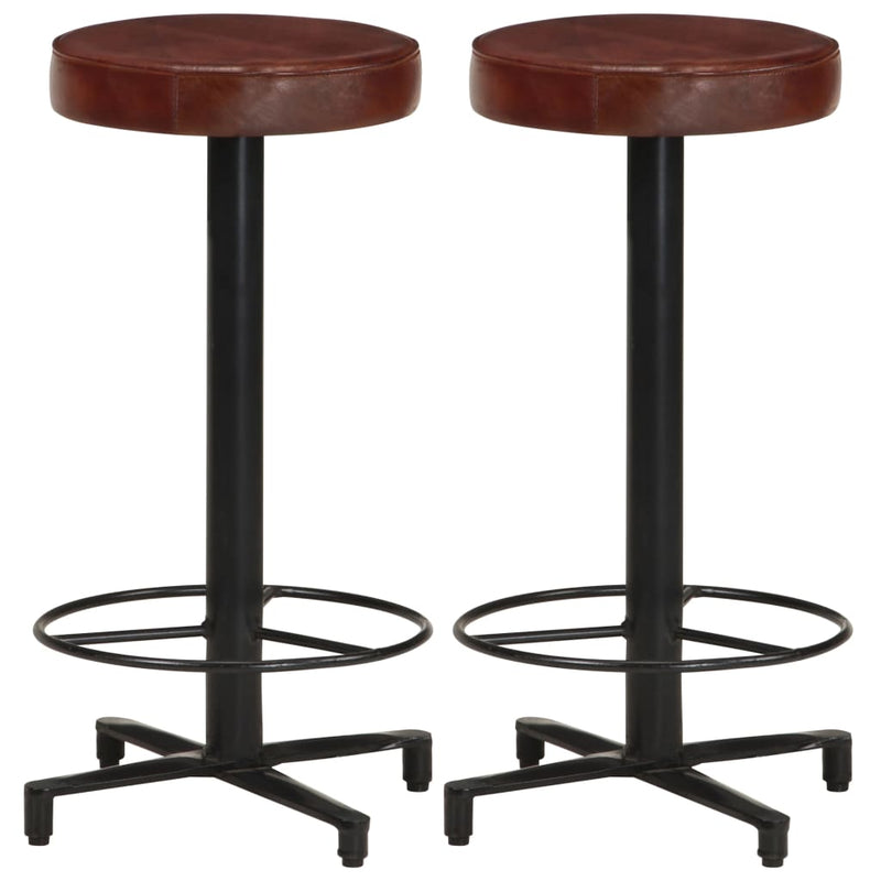 vidaXL Bar Stools 2 pcs 66 cm Real Leather