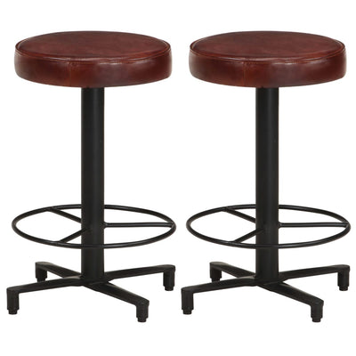 vidaXL Bar Stools 2 pcs 66 cm Real Leather