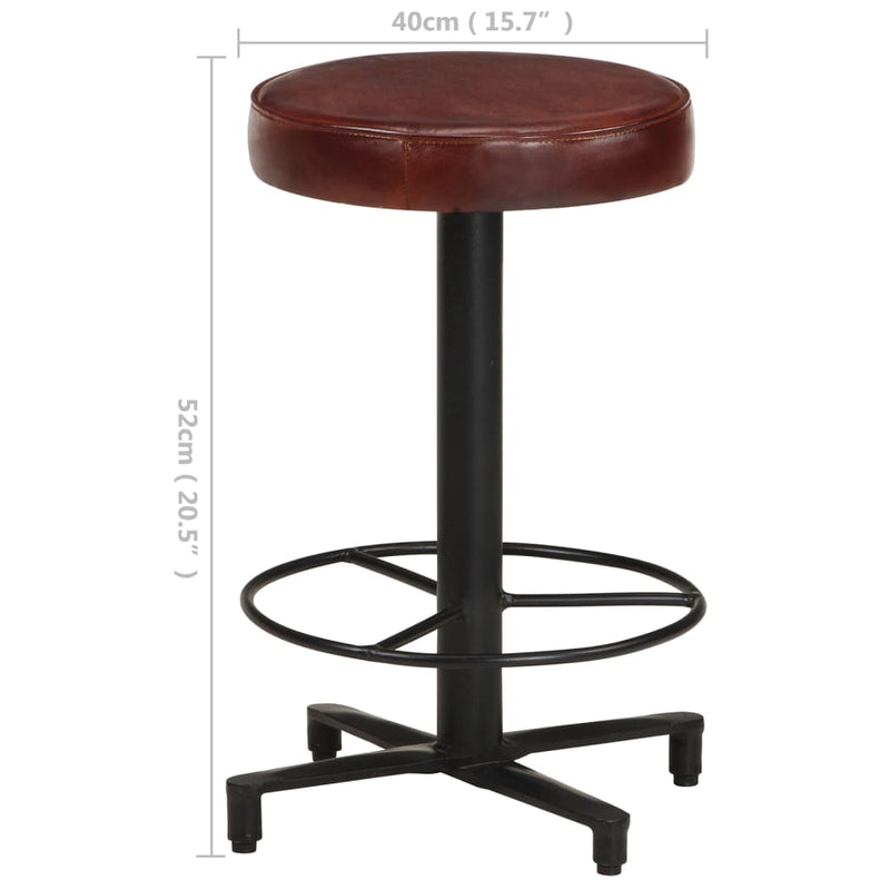 vidaXL Bar Stools 2 pcs 66 cm Real Leather