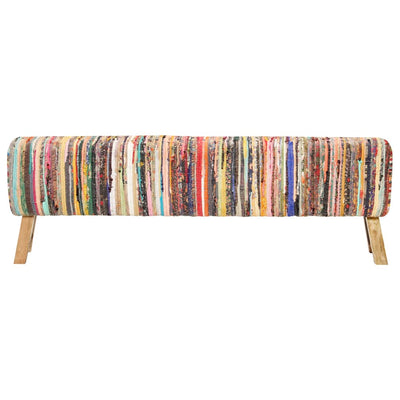 vidaXL Bench 160 cm Multicolour Chindi Fabric