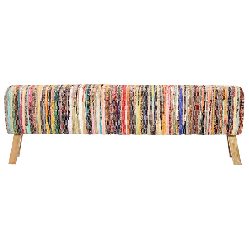 vidaXL Bench 160 cm Multicolour Chindi Fabric