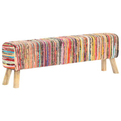 vidaXL Bench 160 cm Multicolour Chindi Fabric