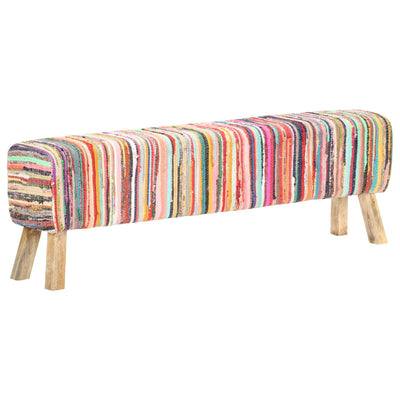 vidaXL Bench 160 cm Multicolour Chindi Fabric