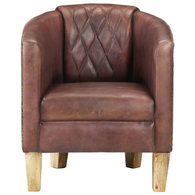 vidaXL Tub Chair Distressed Brown Real Leather