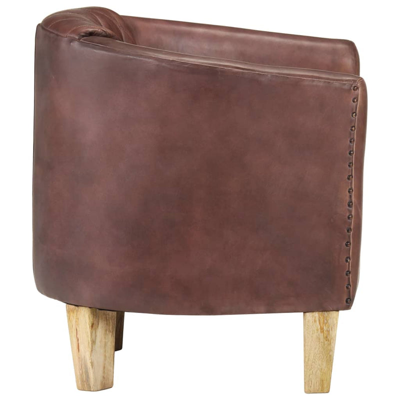 vidaXL Tub Chair Distressed Brown Real Leather