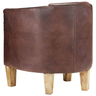 vidaXL Tub Chair Distressed Brown Real Leather