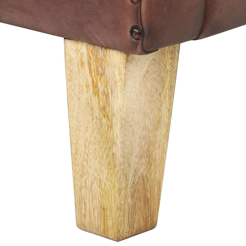 vidaXL Tub Chair Distressed Brown Real Leather