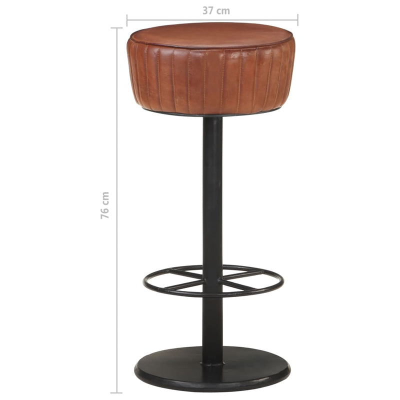 vidaXL Bar Stool Brown Real Leather