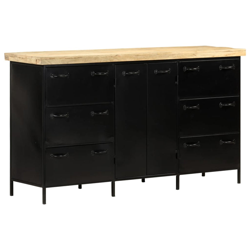 vidaXL Sideboard 140x38x76 cm Rough Mango Wood