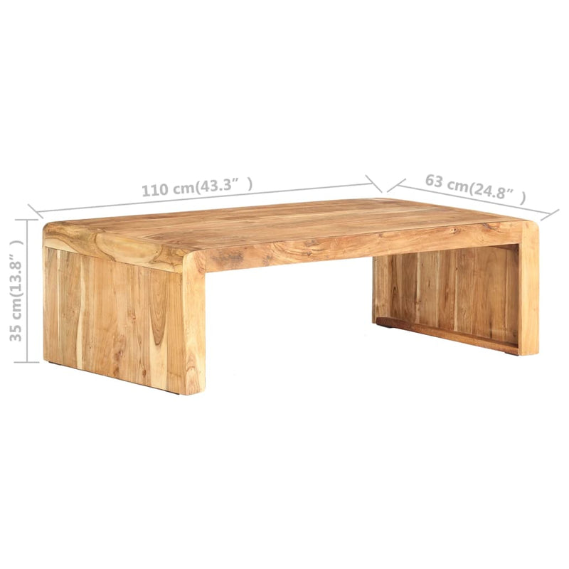 vidaXL Coffee Table 110x63x35 cm Solid Acacia Wood