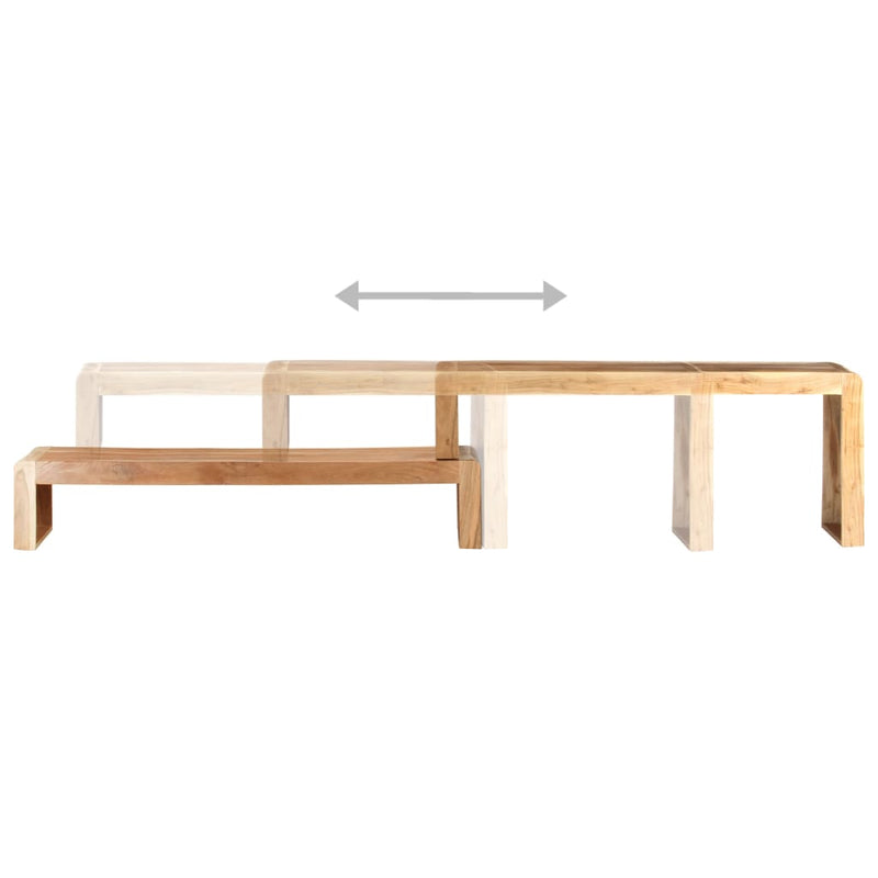 vidaXL 2 Piece TV Cabinet Solid Acacia Wood