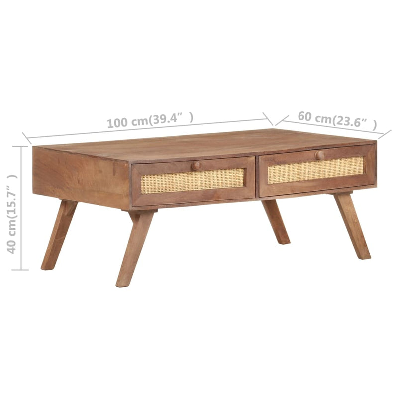 vidaXL Coffee Table 100x60x40 cm Solid Mango Wood