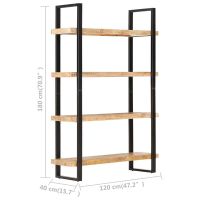 vidaXL 4-Tier Bookcase 160x40x180 cm Rough Mango Wood