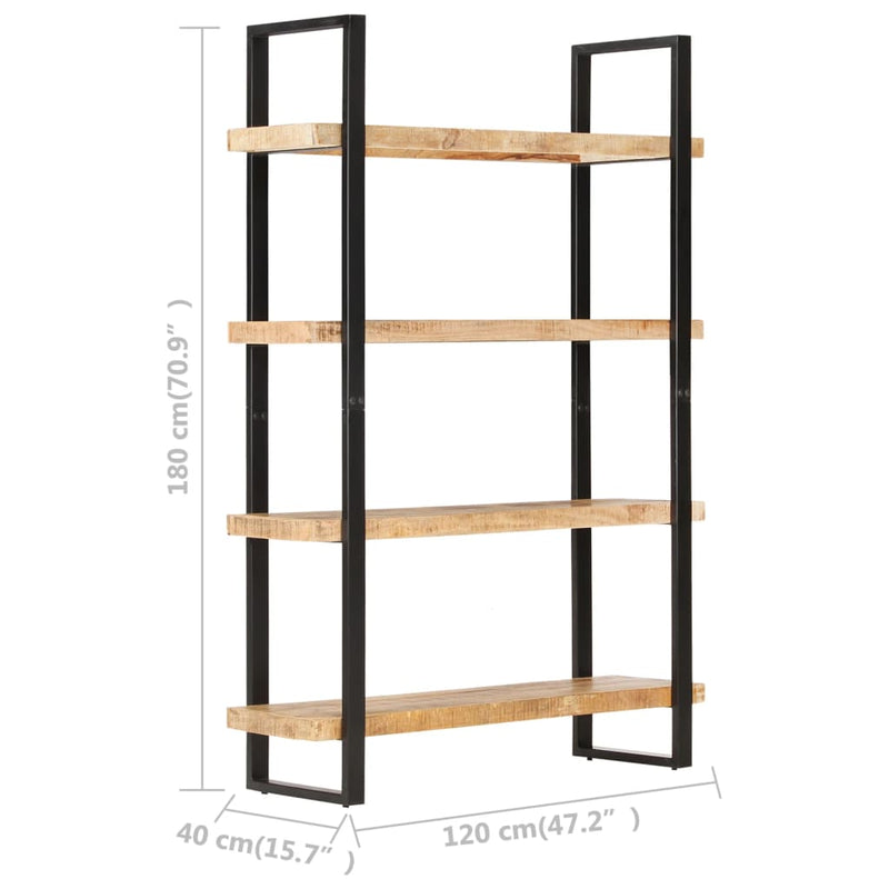 vidaXL 4-Tier Bookcase 160x40x180 cm Rough Mango Wood
