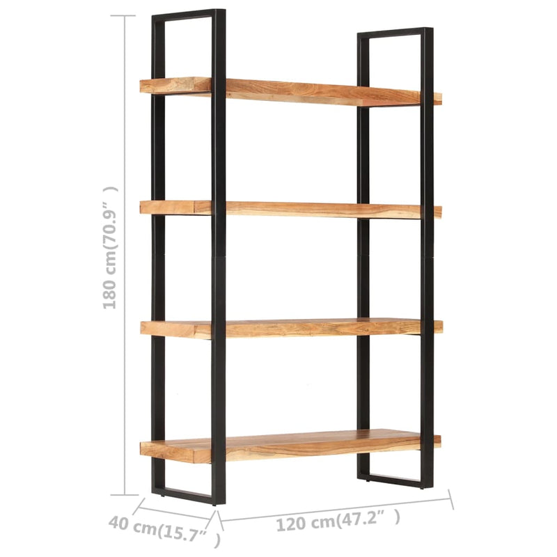 vidaXL 4-Tier Bookcase 160x40x180 cm Solid Acacia Wood