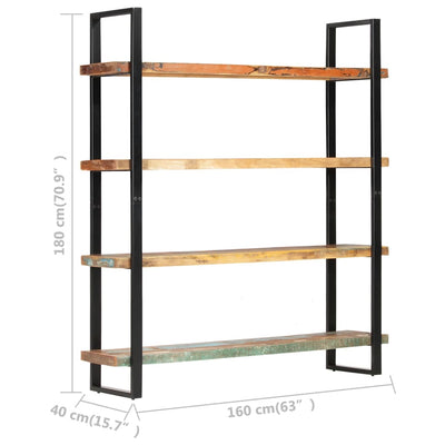 vidaXL 4-Tier Bookcase 160x40x180 cm Solid Reclaimed Wood